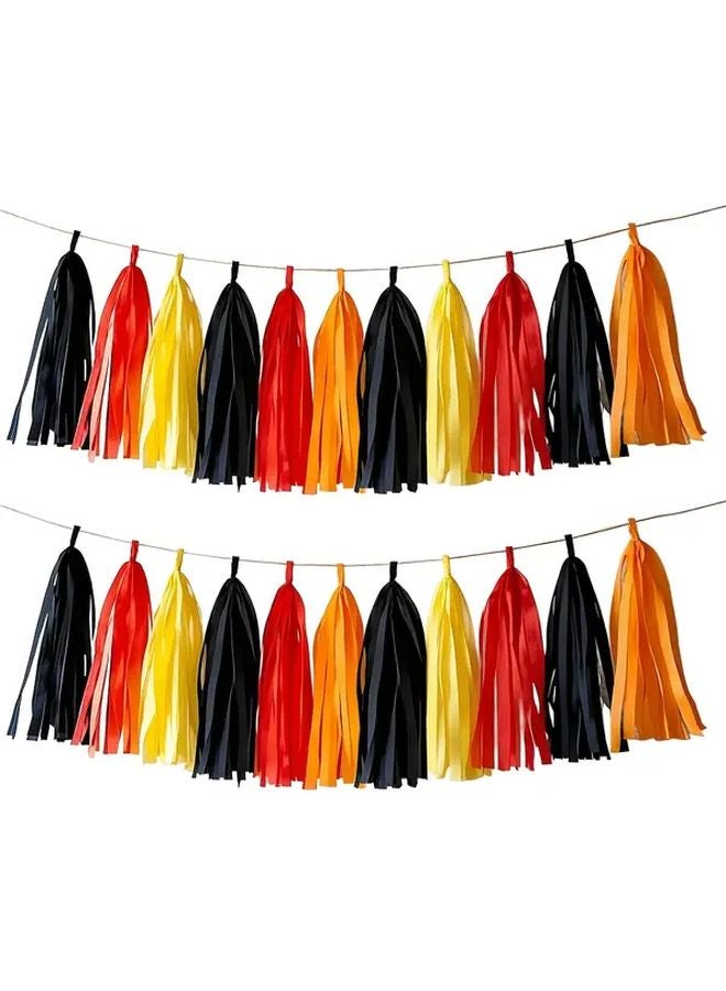 Fire Truck Tissue Garland Black Red Yellow Orange Streamers Birthday Party Decorations - Image 5